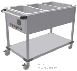 Výdejní vozík s ohřevem s oddělenými lisovanými lázněmi - KSVOL-3